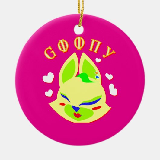 Fuchs-Cartoon Keramik Ornament (Vorne)