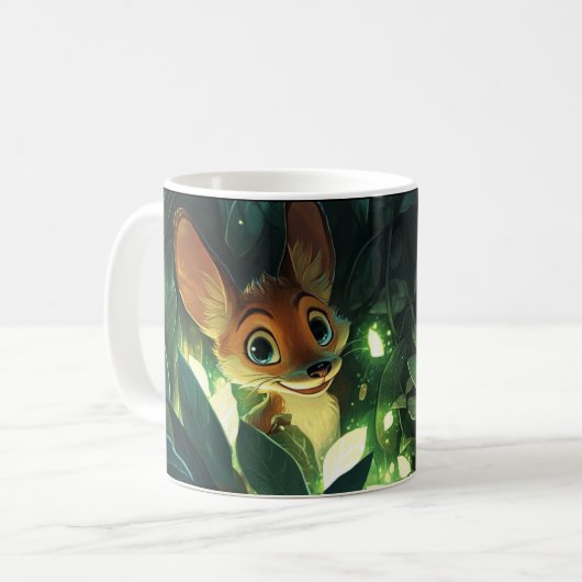 Fuchs Cartoon-Stil lebendige bunte niedliche Kaffe Kaffeetasse (Vorderseite Links)