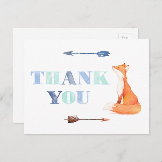 Fuchs Dankeschön Karte, Wirtschaft danke Karte (Vorne/Hinten)
