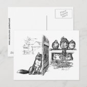 Fuchs, der Hühner belauscht Postkarte (Vorne/Hinten)