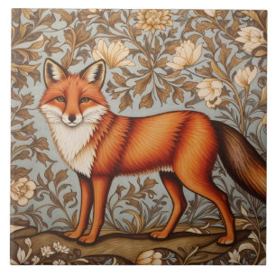 Fuchs, der läuft, inspiriert von William Morris Fliese