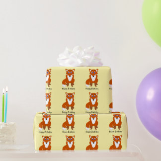 Fuchs Design Geschenk zum Geburtstag in beliebiger Geschenkpapier