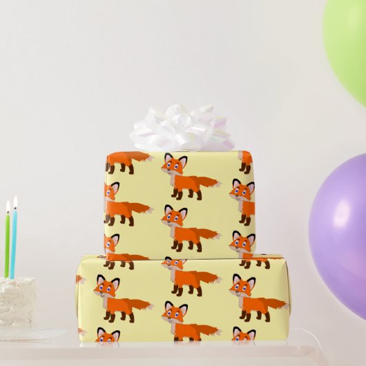 Fuchs Design Jede Hintergrundfarbe Geschenkpapier (Partygeschenke)