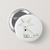 Fuchs doodle Schwarz-weiße graue, einfache Kinder Button (Vorne & Hinten)