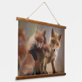 Fuchs-Drillinge Wandteppich Mit Holzrahmen (Gewinkelt)