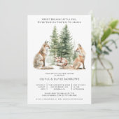 Fuchs Eltern und Baby Fox Babydusche Einladung (Stehend Vorderseite)