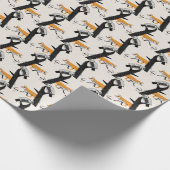 Fuchs, Eule, Baum, Vintag nahtlos. Geschenkpapier (Ecke)