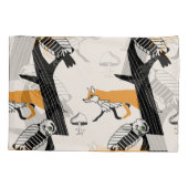 Fuchs, Eule, Baum, Vintag nahtlos. Kissenbezug (Rückseite)