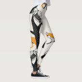 Fuchs, Eule, Baum, Vintag nahtlos. Leggings (Rechts)