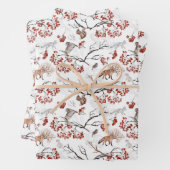 Fuchs - Eule - Eichhörnchen - Baumzweige Geschenkpapier Set (Beispiel)