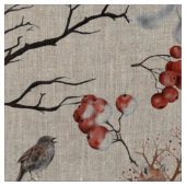 Fuchs - Eule - Eichhörnchen - Baumzweige Stoff (Nahaufnahme)