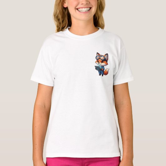 Fuchs-Explorer mit Schutzbrille Kinder T-Shirt (Vorderseite)