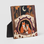 Fuchs-Familie Herbstwaldhöhle Fotoplatte (Vorderseite)