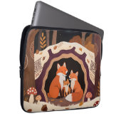 Fuchs-Familie Herbstwaldhöhle Laptopschutzhülle (Vorne Rechts)