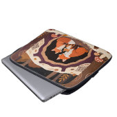 Fuchs-Familie Herbstwaldhöhle Laptopschutzhülle (Vorne Knopf)