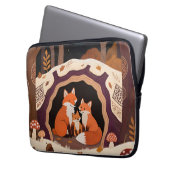Fuchs-Familie Herbstwaldhöhle Laptopschutzhülle (Vorderseite Links)