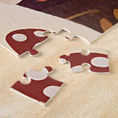 Fuchs-Familien-Herbstwaldhöhle Puzzle (Seite)