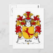 Fuchs Familienwappen Postkarte (Vorne/Hinten)