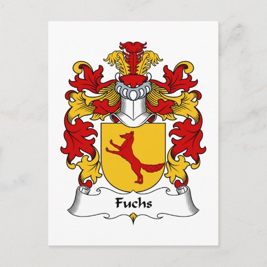 Fuchs Familienwappen Postkarte (Vorderseite)