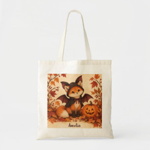 Fuchs-Fledermaus-Kostüm Halloween Personalisiert  Tragetasche