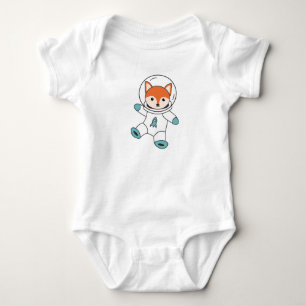 Fuchs fliegt als Astronautenrakete im Weltraum Baby Strampler