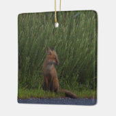Fuchs-Foto-Ornament Keramikornament (Links)