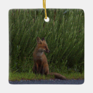 Fuchs-Foto-Ornament Keramikornament