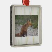 Fuchs-Foto-Ornament Ornament Aus Metall (Rechts)
