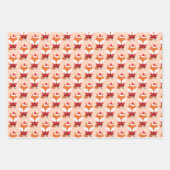 Fuchs Fox Weihnachtsmannmütze Orange Weihnachtsfei Geschenkpapier Set (Vorderseite 3)