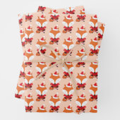 Fuchs Fox Weihnachtsmannmütze Orange Weihnachtsfei Geschenkpapier Set (Beispiel)