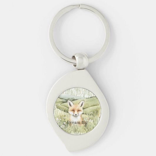 Fuchs Gänseblümchen Blumen Schlüsselanhänger (Vorderseite)