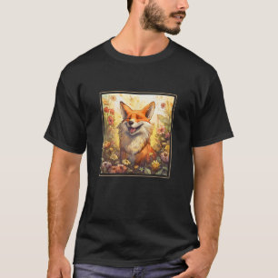 Fuchs Garten Blumen Malerei Haustier Mama Papa T-Shirt