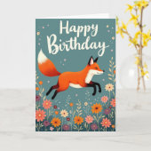 Fuchs Geburtstagskarte mit Laune Karte (Gelbe Blume)
