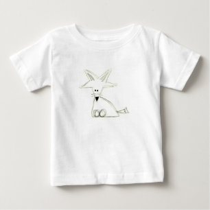 Fuchs-Gekritzel schwarz weiß grau einfach Kinderze Baby T-shirt