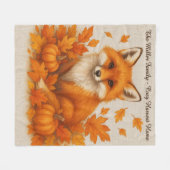 Fuchs - Gemütliches Zuhause- und Familienname-Skri Fleecedecke (Vorderseite (Horizontal))