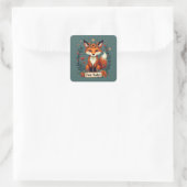 Fuchs-Geschichten Boho-Waldtier Quadratischer Aufkleber (Tasche)