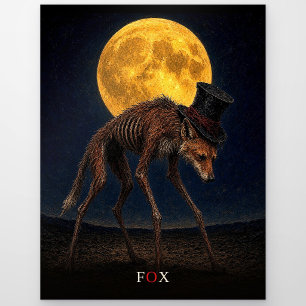 Fuchs-Gotik-Zylinderhut gothic Surrealismus Postkarte