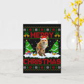 Fuchs Hässlicher Weihnachtspullover Lustiger Fuchs Karte (Gelbe Blume)