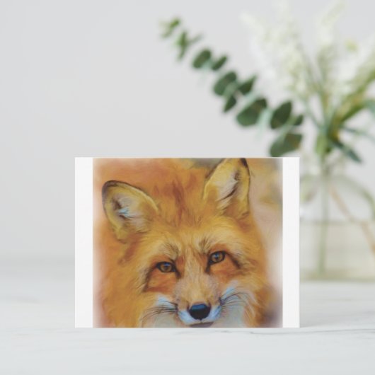 Fuchs-Head-Kunst Postkarte (Stehend Vorderseite)