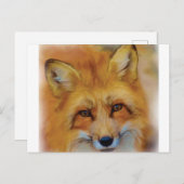 Fuchs-Head-Kunst Postkarte (Vorne/Hinten)