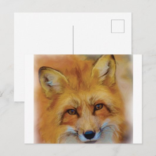 Fuchs-Head-Kunst Postkarte (Vorne/Hinten)