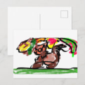 Fuchs Herbst-Latte-Joy Postkarte (Vorne/Hinten)