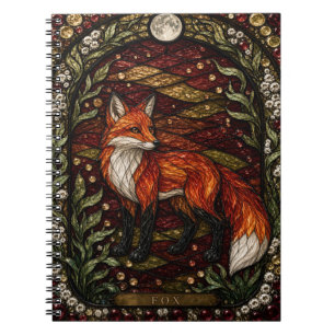 Fuchs Herbstgebüsch Illumina Buntglas Notizblock