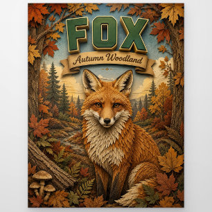Fuchs Herbstwald POPCUT Postkarte