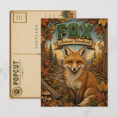 Fuchs Herbstwald POPCUT Postkarte (Vorne/Hinten)