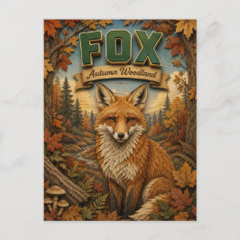 Fuchs Herbstwald POPCUT Postkarte