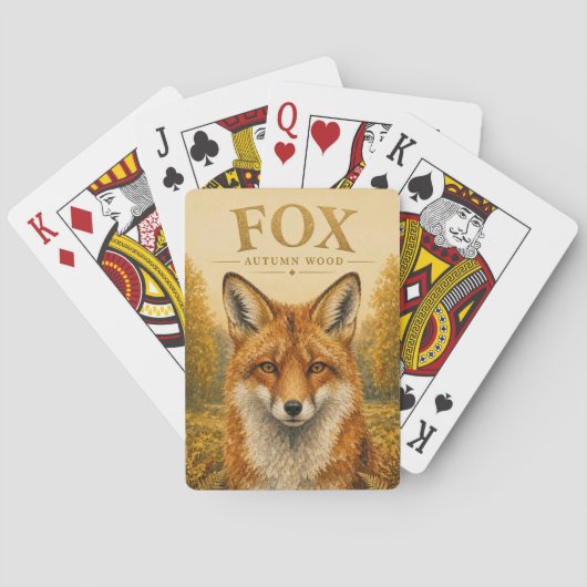 Fuchs Herbstwald Wildleben Spielkarten (Rückseite)