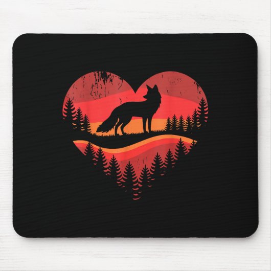 Fuchs Herz Valentinstag Tier Fuchs Liebhaber Männe Mousepad (Vorne)