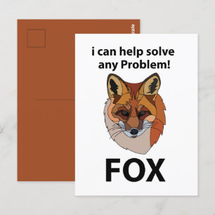 Fuchs, ich kann helfen, jedes Problem zu lösen Lus Postkarte