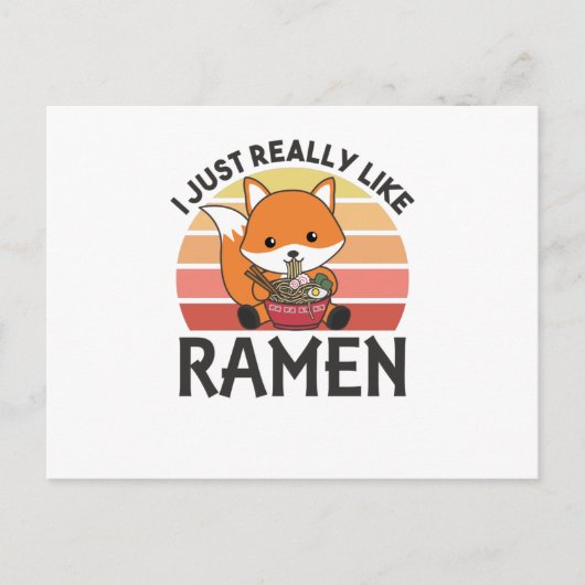 Fuchs ich wirklich wie Ramen Sweet Kawaii Noodle Postkarte (Vorderseite)